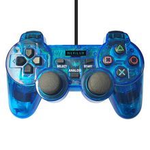 Load image into Gallery viewer, PS2 Controller Compatible with Sony Playstation 2 & Ps1 / Psone, Clear Blue