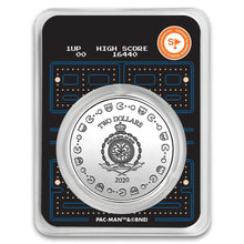 Load image into Gallery viewer, 2020 Niue 1 oz silver $2 PAC-MAN 40th Anniversary in TEP w/card art - NEW

