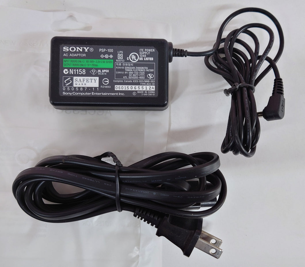 New ORIGINAL AC Adaptor for Sony PSP Wall Charger - BULK PACKAGING