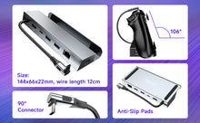 Load image into Gallery viewer, Docking Station for Steam Deck ROG Ally, MAYFLASH 6-in-1 Steam Deck Dock with HDMI 2.0 4K@60Hz+Gigabit Ethernet 1000Mbps+3 USB-A 3.0+ USB C PD Charging Port Compatible with Valve Stream Deck
