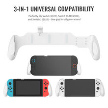 Load image into Gallery viewer, NEXiLUX 3in1 Handgrip compatible with Switch 2, Switch OLED &amp; Original Switch - White
