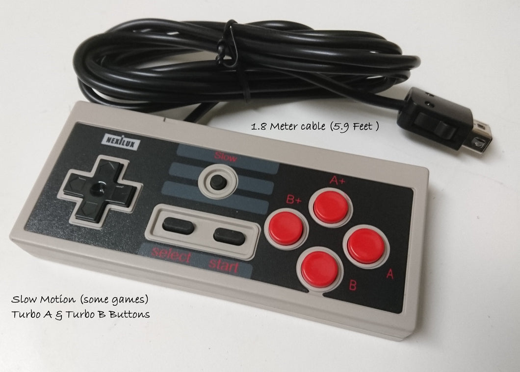 NEXiLUX NES Classic Edition controller with Turbo and Slow Motion