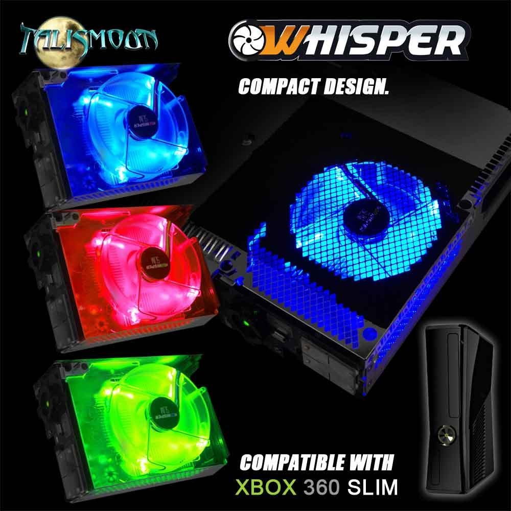 Talismoon WHISPER SLIM  - RED GREEN BLUE Cooling Fan for your XBox 360 Slim