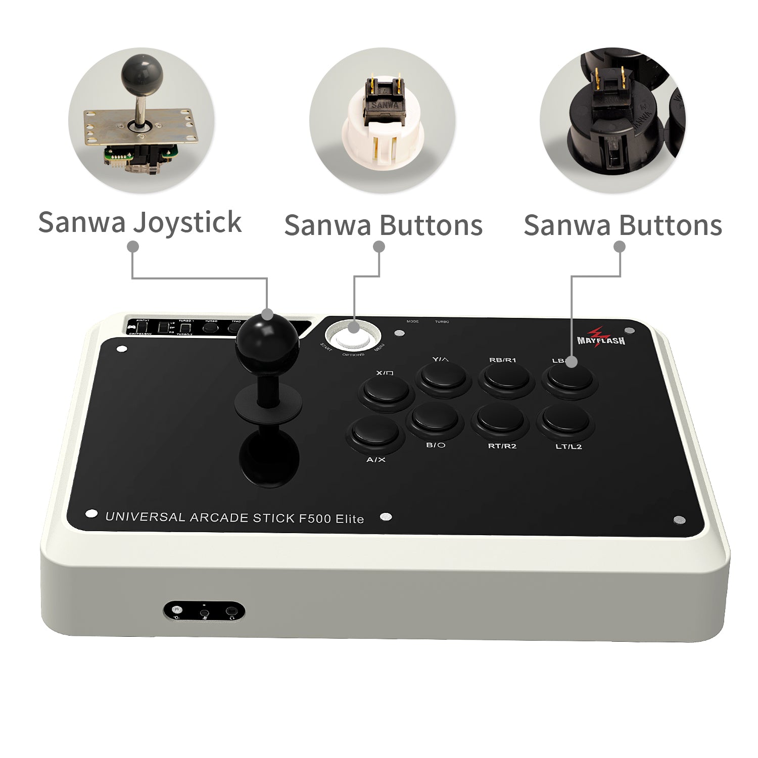 MAYFLASH Arcade Stick F500 Elite with Sanwa Buttons and Joysticks