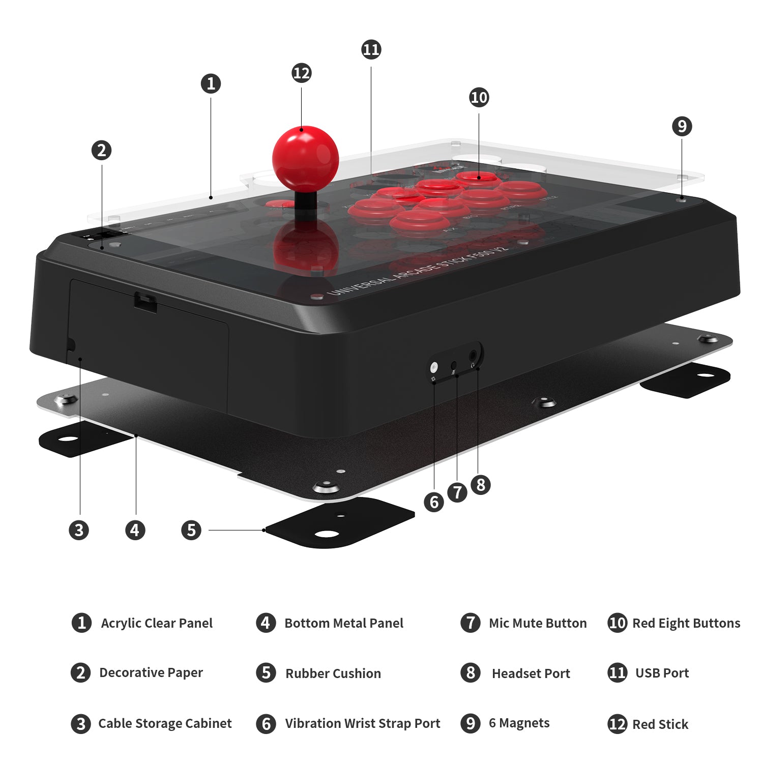 MAYFLASH Universal Arcade FIGHTSTICK F500 V2 for Xbox Series X/PS4