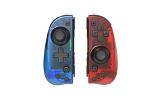 Load image into Gallery viewer, NEXiLUX Motion Controllers pair with a USB Type-C Charging Cable &amp; Joy-Con Alternative compatible with Nintendo Switch - Clear Blue Red
